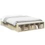 Sonoma oak engineered wood bed frame 135x190 cm by vidaXL, Beds and slatted bases - Ref: Foro24-3280589, Price: 128,66 €, Dis...