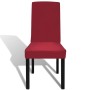 Funda para silla elástica recta 6 unidades burdeos