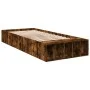 Smoked oak engineered wood bed frame 90x190 cm by vidaXL, Beds and slatted bases - Ref: Foro24-3280619, Price: 101,89 €, Disc...