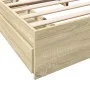 Sonoma oak engineered wood bed with drawers 200x200 cm by vidaXL, Beds and slatted bases - Ref: Foro24-3280631, Price: 180,52...