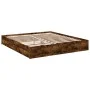 Smoked oak engineered wood bed with drawers 200x200 cm by vidaXL, Beds and slatted bases - Ref: Foro24-3280633, Price: 180,70...