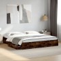 Cama con cajones madera de ingeniería roble ahumado 200x200 cm de vidaXL, Camas y somieres - Ref: Foro24-3280633, Precio: 183...