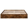 Cama con cajones madera de ingeniería roble ahumado 200x200 cm de vidaXL, Camas y somieres - Ref: Foro24-3280633, Precio: 183...