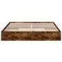 Smoked oak engineered wood bed with drawers 200x200 cm by vidaXL, Beds and slatted bases - Ref: Foro24-3280633, Price: 180,70...