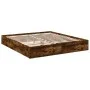 Smoked oak engineered wood bed with drawers 200x200 cm by vidaXL, Beds and slatted bases - Ref: Foro24-3280633, Price: 180,70...