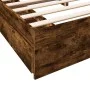Smoked oak engineered wood bed with drawers 200x200 cm by vidaXL, Beds and slatted bases - Ref: Foro24-3280633, Price: 180,70...