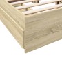 Sonoma oak engineered wood bed with drawers 140x200 cm by vidaXL, Beds and slatted bases - Ref: Foro24-3280659, Price: 167,86...