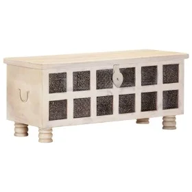 Solid acacia wood storage box 110x40x45 cm white by vidaXL, Storage trunks - Ref: Foro24-247670, Price: 250,18 €, Discount: %