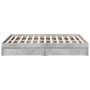 Betongraues Holzwerkstoffbett mit Schubladen 120x200 cm von vidaXL, Betten und Lattenroste - Ref: Foro24-3280667, Preis: 166,...