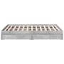 Concrete gray engineered wood bed with drawers 120x200 cm by vidaXL, Beds and slatted bases - Ref: Foro24-3280667, Price: 158...