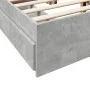 Concrete gray engineered wood bed with drawers 120x200 cm by vidaXL, Beds and slatted bases - Ref: Foro24-3280667, Price: 158...