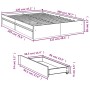 Betongraues Holzwerkstoffbett mit Schubladen 120x200 cm von vidaXL, Betten und Lattenroste - Ref: Foro24-3280667, Preis: 166,...