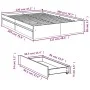 Concrete gray engineered wood bed with drawers 120x200 cm by vidaXL, Beds and slatted bases - Ref: Foro24-3280667, Price: 158...