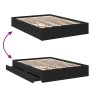 Black engineered wood bed with drawers 120x200 cm by vidaXL, Beds and slatted bases - Ref: Foro24-3280665, Price: 203,06 €, D...