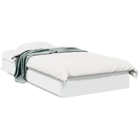 Weißes Holzwerkstoffbett mit Schubladen 100x200 cm von vidaXL, Betten und Lattenroste - Ref: Foro24-3280671, Preis: 139,55 €,...