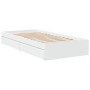 Weißes Holzwerkstoffbett mit Schubladen 100x200 cm von vidaXL, Betten und Lattenroste - Ref: Foro24-3280671, Preis: 150,50 €,...
