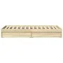 Sonoma oak engineered wood bed with drawers 100x200 cm by vidaXL, Beds and slatted bases - Ref: Foro24-3280673, Price: 129,93...