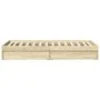 Cama con cajones madera ingeniería roble Sonoma 90x190 cm de vidaXL, Camas y somieres - Ref: Foro24-3280708, Precio: 128,66 €...