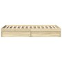 Sonoma oak engineered wood bed with drawers 90x190 cm by vidaXL, Beds and slatted bases - Ref: Foro24-3280708, Price: 130,23 ...