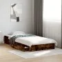 Smoked oak engineered wood bed with drawers 75x190 cm by vidaXL, Beds and slatted bases - Ref: Foro24-3280717, Price: 118,45 ...