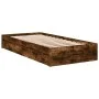 Smoked oak engineered wood bed with drawers 75x190 cm by vidaXL, Beds and slatted bases - Ref: Foro24-3280717, Price: 118,45 ...