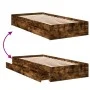 Smoked oak engineered wood bed with drawers 75x190 cm by vidaXL, Beds and slatted bases - Ref: Foro24-3280717, Price: 118,45 ...