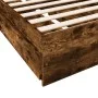 Smoked oak engineered wood bed with drawers 75x190 cm by vidaXL, Beds and slatted bases - Ref: Foro24-3280717, Price: 118,45 ...