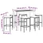 Gartentisch und Hocker 7 Stück Akazienholz PE Rattan grau von vidaXL, Gartensets - Ref: Foro24-3295287, Preis: 339,51 €, Raba...