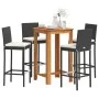 Gartentisch und 5-teilige Hocker aus Akazienholz und schwarzem PE-Rattan. von vidaXL, Gartensets - Ref: Foro24-3295264, Preis...