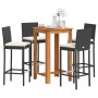 Mesa y taburetes de jardín 5 pzas madera acacia ratán PE negro by vidaXL, Garden sets - Ref: Foro24-3295264, Price: 423,25 €,...