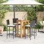 Gartentisch und 5-teilige Hocker aus Akazienholz und schwarzem PE-Rattan. von vidaXL, Gartensets - Ref: Foro24-3295264, Preis...
