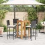 Mesa y taburetes de jardín 5 pzas madera acacia ratán PE negro by vidaXL, Garden sets - Ref: Foro24-3295264, Price: 423,25 €,...
