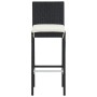 Mesa y taburetes de jardín 5 pzas madera acacia ratán PE negro