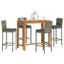 Garden table and stools 5 pcs acacia wood PE rattan gray by vidaXL, Garden sets - Ref: Foro24-3295279, Price: 478,01 €, Disco...