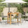 Garden table and stools 5 pcs acacia wood PE rattan gray by vidaXL, Garden sets - Ref: Foro24-3295279, Price: 478,01 €, Disco...