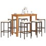 Garden table and stools 7 pcs acacia wood PE rattan brown by vidaXL, Garden sets - Ref: Foro24-3295285, Price: 362,48 €, Disc...