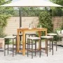 Gartentisch und Hocker 7 Stück Akazienholz PE Rattan braun von vidaXL, Gartensets - Ref: Foro24-3295285, Preis: 339,71 €, Rab...