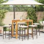 Gartentisch und Hocker 7 Stück Akazienholz PE Rattan braun von vidaXL, Gartensets - Ref: Foro24-3295285, Preis: 362,48 €, Rab...