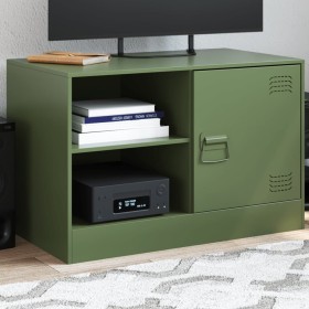 Olivgrüner TV-Schrank aus Stahl, 67 x 39 x 44 cm von vidaXL, TV-Möbel - Ref: Foro24-841699, Preis: 61,87 €, Rabatt: %