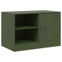Olivgrüner TV-Schrank aus Stahl, 67 x 39 x 44 cm von vidaXL, TV-Möbel - Ref: Foro24-841699, Preis: 61,87 €, Rabatt: %
