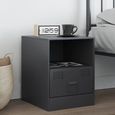 Anthrazitgrauer Nachttisch aus Stahl, 34,5 x 39 x 44 cm von vidaXL, Nachttische - Ref: Foro24-841755, Preis: 54,46 €, Rabatt: %