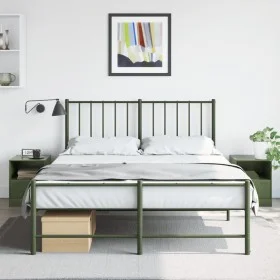 Mesitas de noche 2 unidades acero verde oliva 34,5x39x44 cm de vidaXL, Mesitas de noche - Ref: Foro24-841760, Precio: 81,01 €...