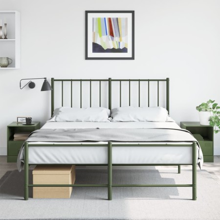 Nachttische 2 Einheiten olivgrüner Stahl 34,5x39x44 cm von vidaXL, Nachttische - Ref: Foro24-841760, Preis: 82,15 €, Rabatt: %