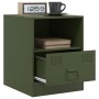 Mesitas de noche 2 unidades acero verde oliva 34,5x39x44 cm de vidaXL, Mesitas de noche - Ref: Foro24-841760, Precio: 82,11 €...