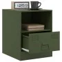 Mesitas de noche 2 unidades acero verde oliva 34,5x39x44 cm de vidaXL, Mesitas de noche - Ref: Foro24-841760, Precio: 81,01 €...