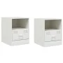 Nightstands 2 units white steel 34.5x39x44 cm by vidaXL, Nightstands - Ref: Foro24-841762, Price: 81,01 €, Discount: %