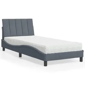 Bed with dark gray velvet mattress 90x190 cm by vidaXL, Beds and slatted bases - Ref: Foro24-3208569, Price: 273,97 €, Discou...