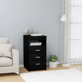 Kommode aus schwarzem Sperrholz, 40 x 50 x 76 cm von vidaXL, Schließfächer und Lagerschränke - Ref: Foro24-801806, Preis: 84,...