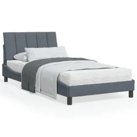 Bed with dark gray velvet mattress 100x200 cm by vidaXL, Beds and slatted bases - Ref: Foro24-3208581, Price: 328,53 €, Disco...