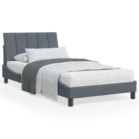 Bett mit dunkelgrauer Samtmatratze 100x200 cm von vidaXL, Betten und Lattenroste - Ref: Foro24-3208581, Preis: 298,51 €, Raba...